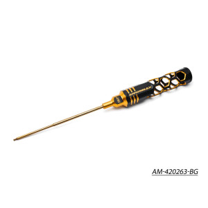 Arrowmax Ball Driver Hex Wrench .093 (3/32") X 120mm Black Golden - Discontinued AM-420293-BG