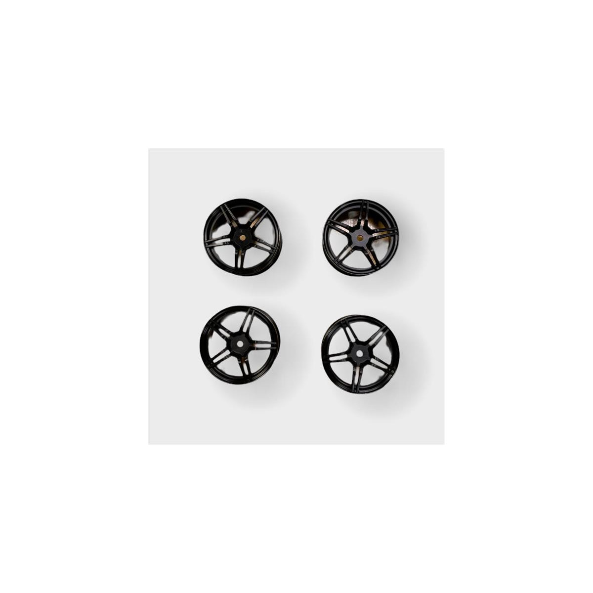 1/10 TC 5 Spoke Split Rims Black  (4)