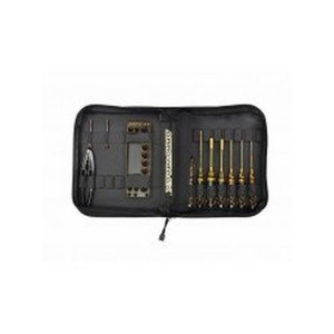 Arrowmax AM Toolset For 1/10 Electric Touring Cars (11pcs) With Tools Bag Black Golden AM-199445