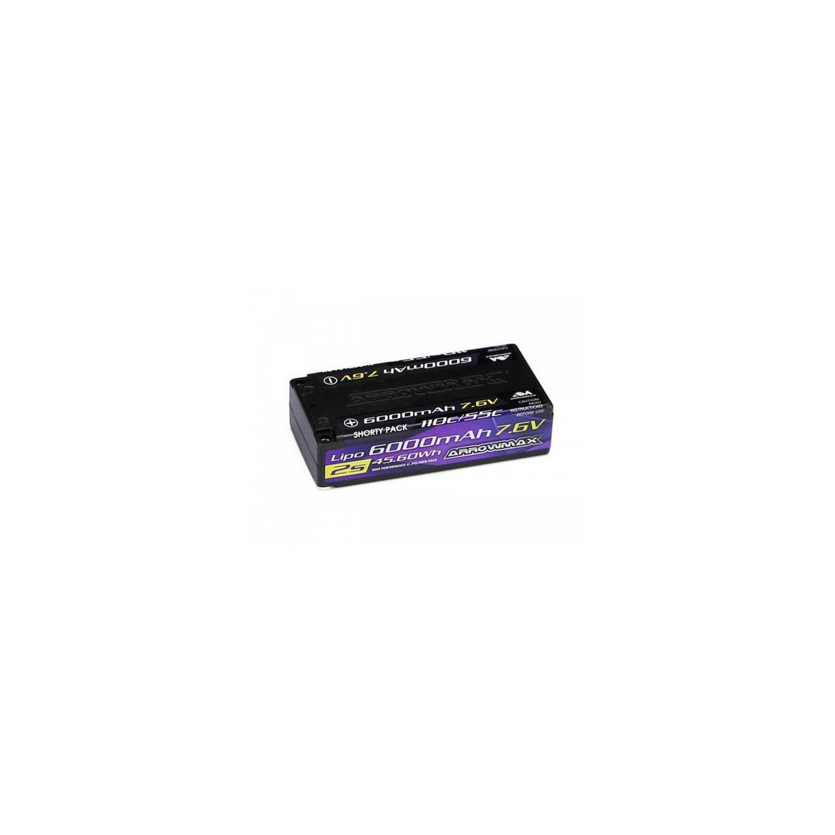 Arrowmax AM Lipo 6000mAh 2S Shorty - 7.6V 55C Continuous...