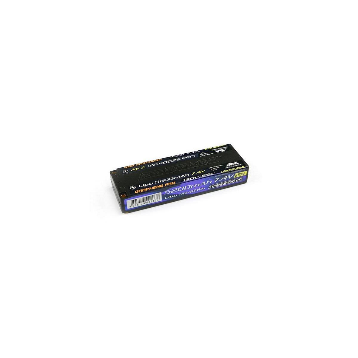 AM Lipo 5200mAh 2S TC Low Profile - 7.4V 65C Continuos...