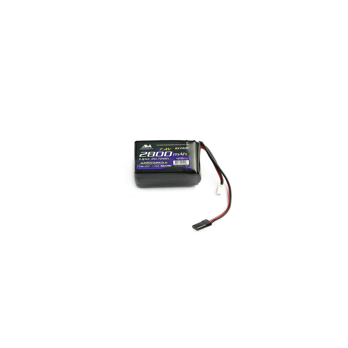 AM Lipo 2800mAh 2S TX/RX 7.4V Hump Pack