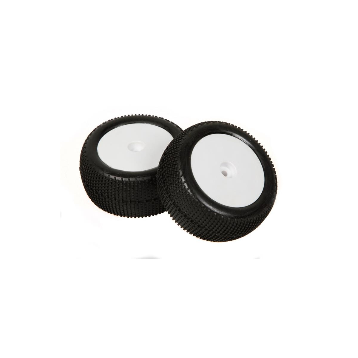 1/10 buggy Tyre mounted on white rim 4wd med (2)