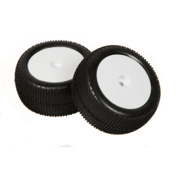 1/10 buggy Tyre mounted on white rim 4wd med (2)