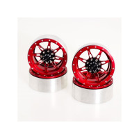 TSP-Racing TSP-601821 1.9" Aluminum Beadlock Crawler Wheels 4pcs - Spider - Red 4pcs
