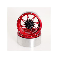 1.9" Aluminum Beadlock Crawler Wheels 4pcs - Spider - Red 4pcs
