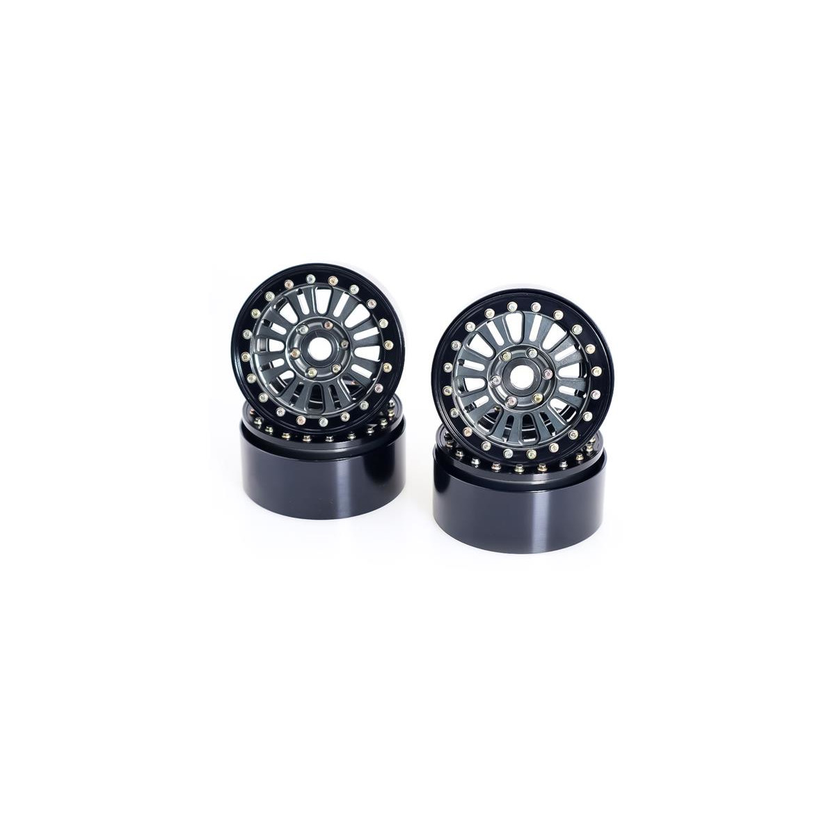 1.9" Aluminum Beadlock Crawler Wheels 4pcs - Ink 4pcs