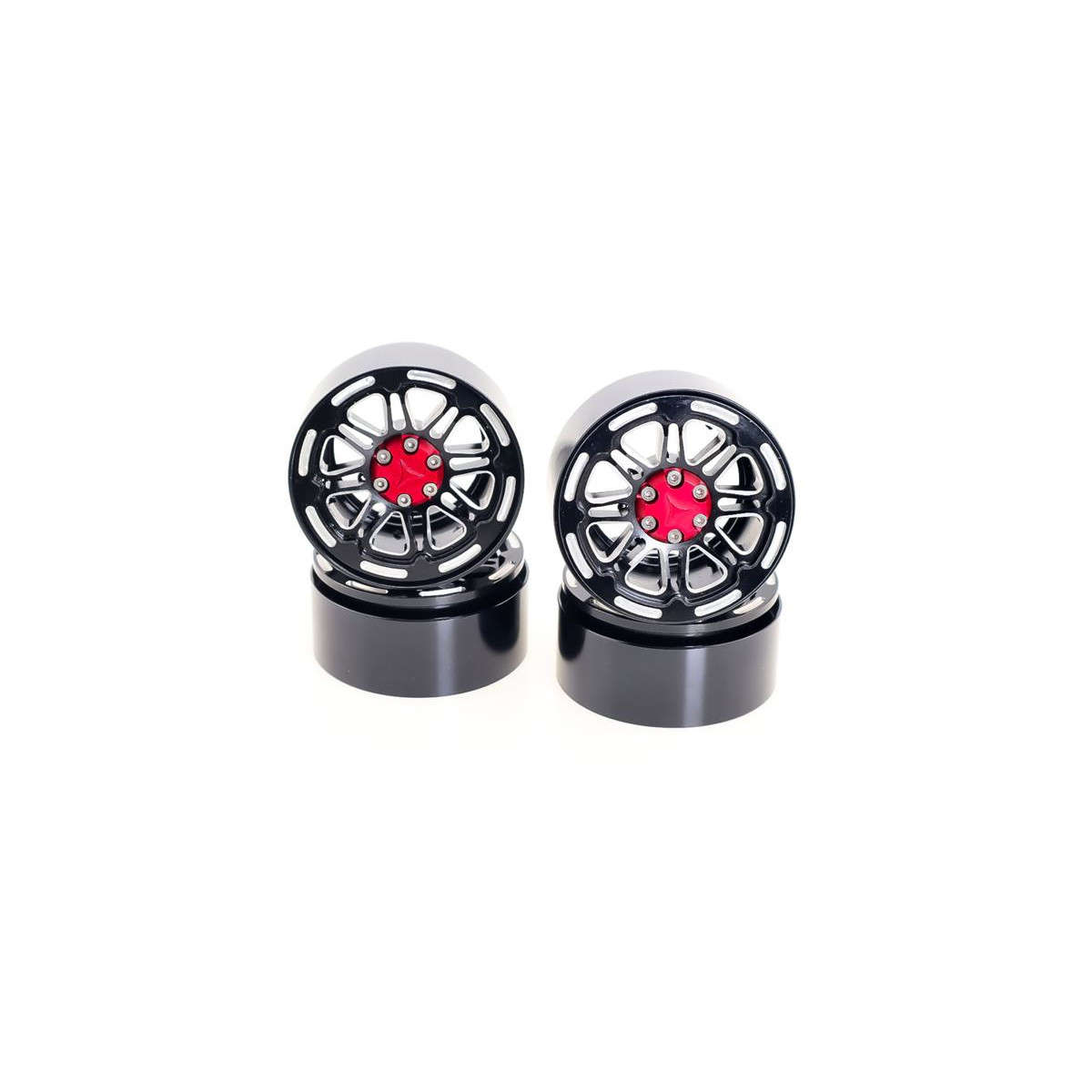 1.9" Aluminum Beadlock Crawler Wheels 4pcs - Red -...