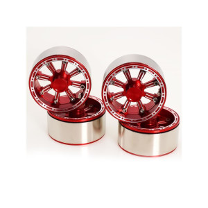 TSP-Racing TSP-601834 1.9" Aluminum Beadlock Crawler Wheels 4pcs - Cool Red 4pcs