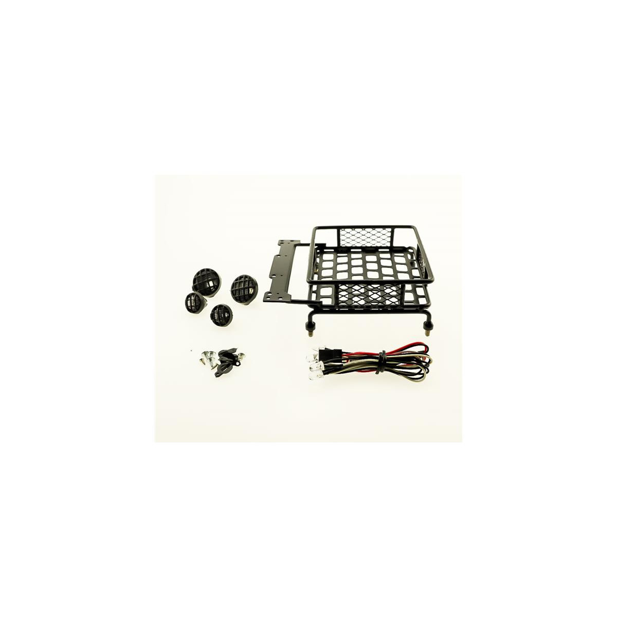 Roof Luggage Rack with LED Light Bar for 1/10  RC Cars...