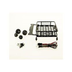 Roof Luggage Rack with LED Light Bar for 1/10  RC Cars...