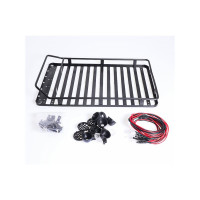 Roof Luggage Rack with LED Light Bar for 1/10  RC Cars