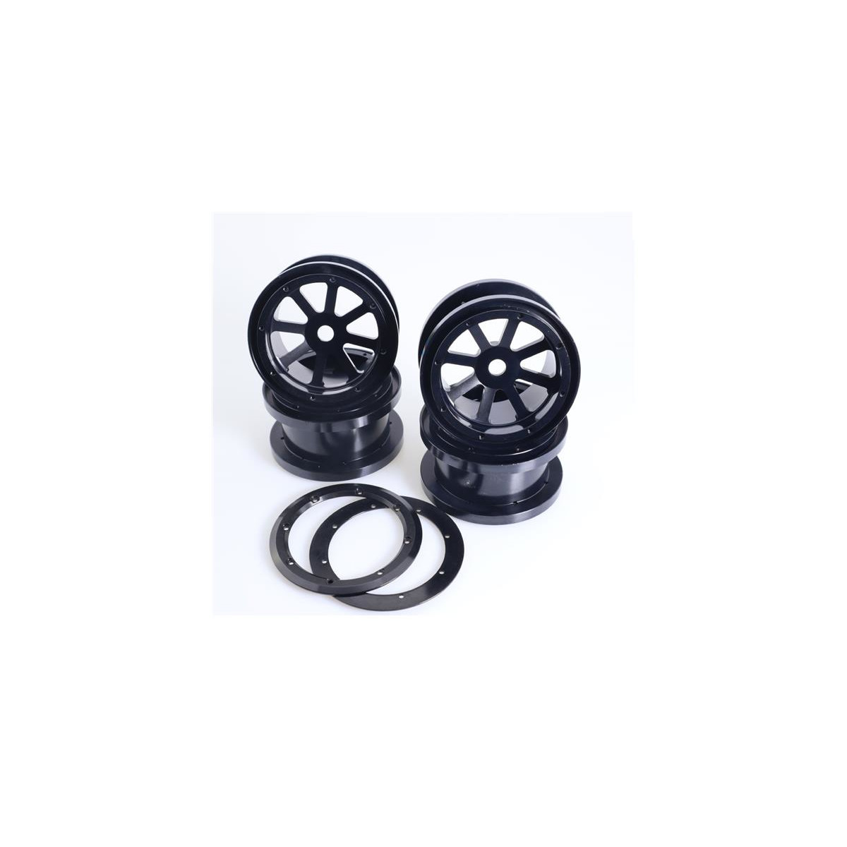 2.2 Aluminum Beadlock Crawler Wheels 4pcs - Flower Black