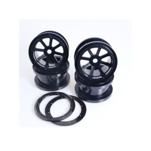 TSP-Racing TSP-601875 2.2 Aluminum Beadlock Crawler Wheels 4pcs - Flower Black