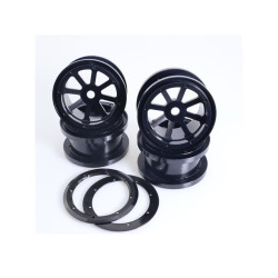 2.2 Aluminum Beadlock Crawler Wheels 4pcs - Flower Black