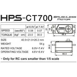Futaba Servo HPS-CT700 Car Low Profile 30kg 0.07s S.BUS/HV