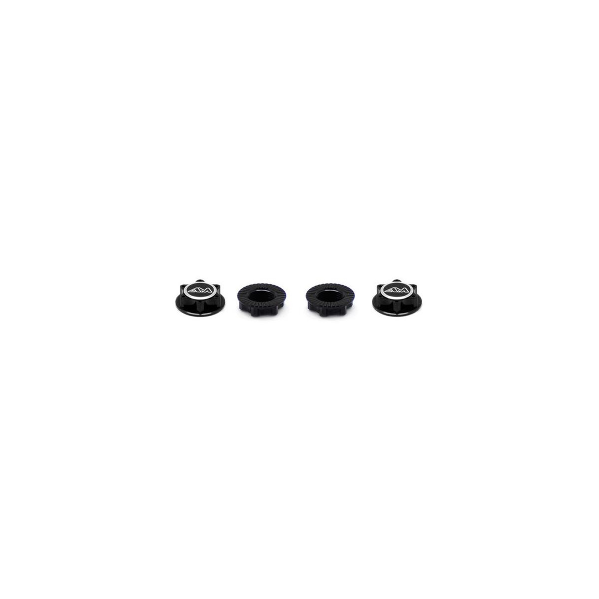 Alu 1/8Th Wheel Nuts Closed End / Lightweight (Black) (4)