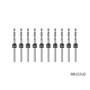 Arrowmax 2.2mm -10 Pcs PCB Shank Tungsten Carbide Micro Drill Bits Set (2.35mm) AM-213122