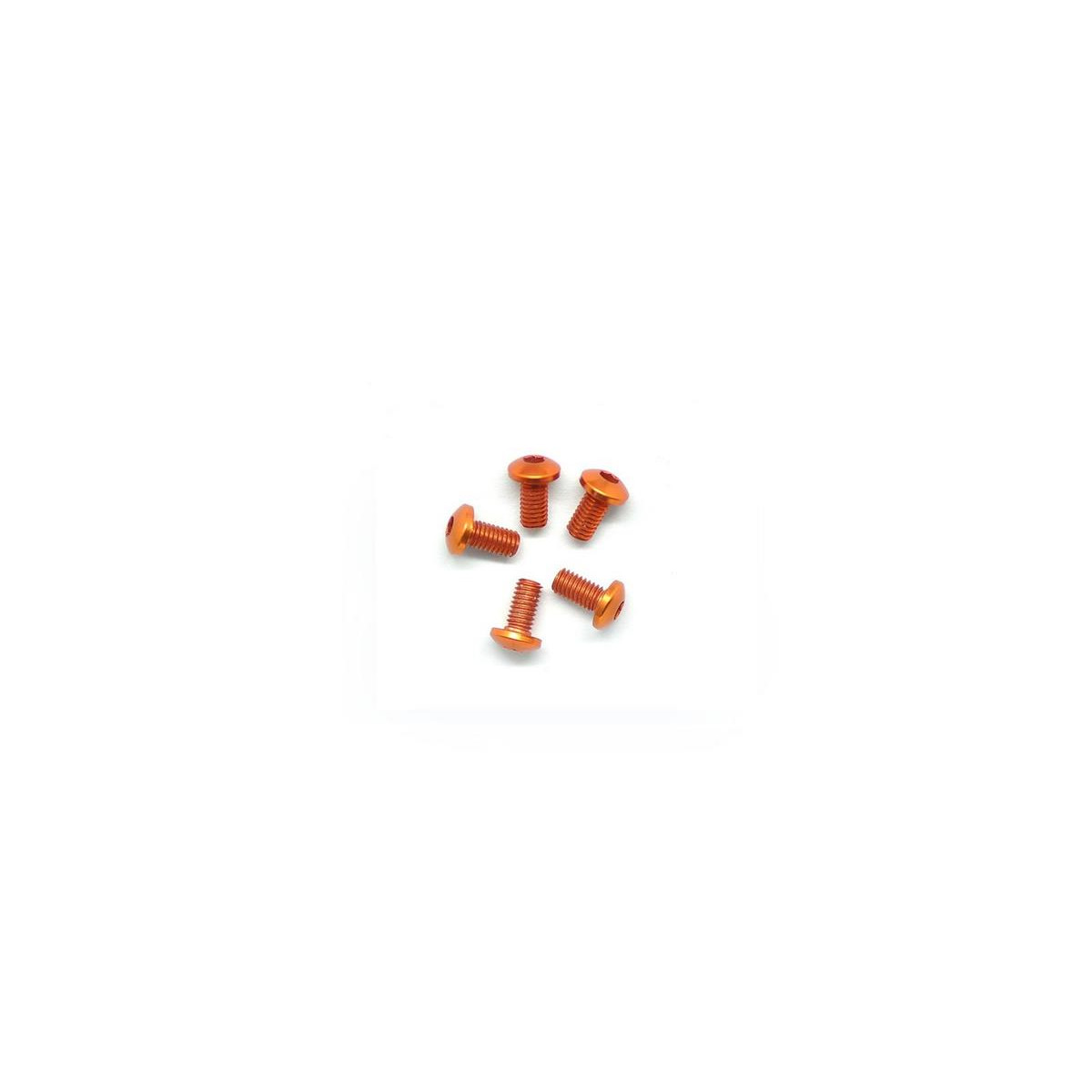 Alu Screw Allen Roundhead M3X6 Orange (7075) (5)