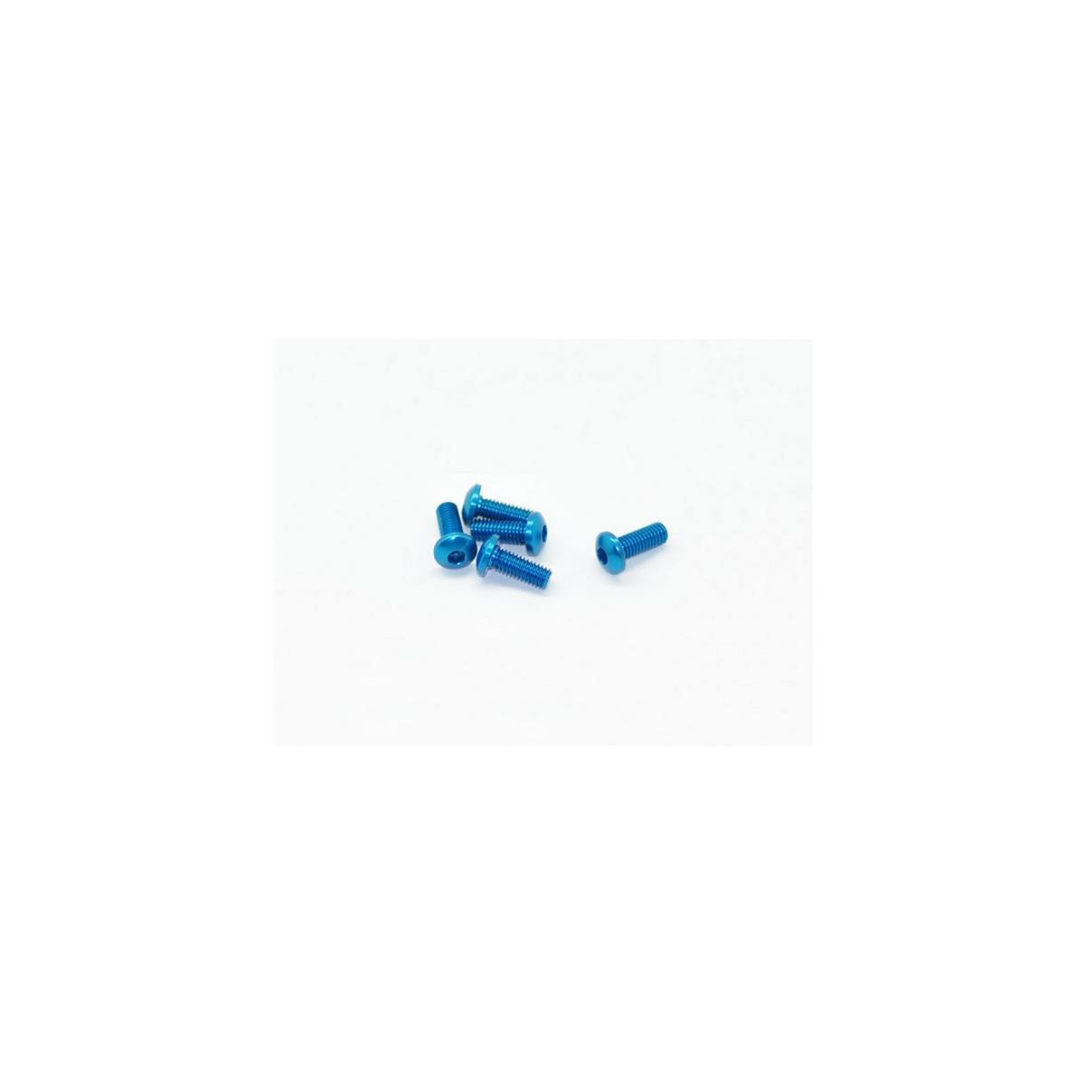 Alu Screw Allen Roundhead M3X8 Blue (7075) (5)