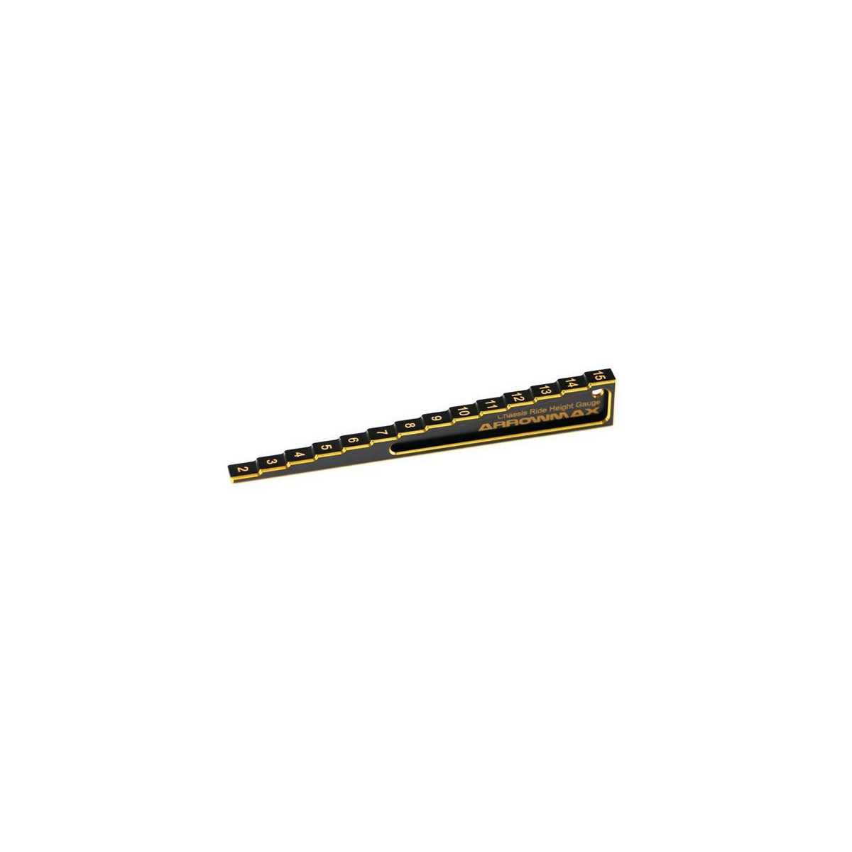 Chassis Ride Height Gauge Stepped 2mm to 15mm Black Golden