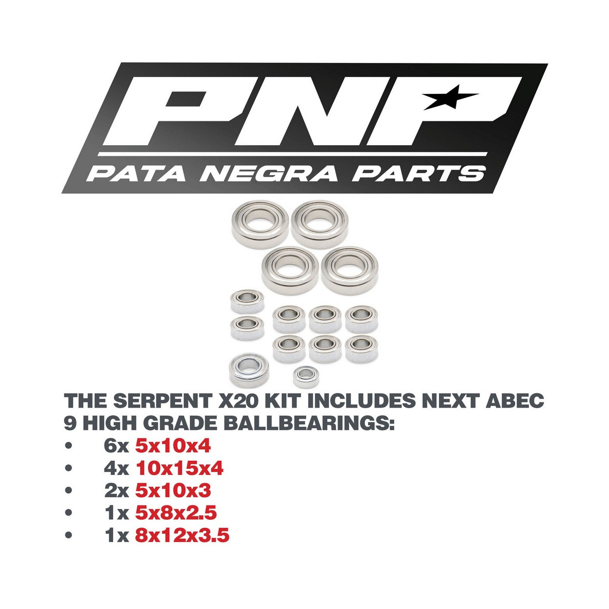 PNP ABEC 9 Transmission Kit SERPENT X20´23 PNP-2106