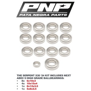 PNP ABEC 9 TRANSMISSION KIT SERPENT X20 24 PNP-2117