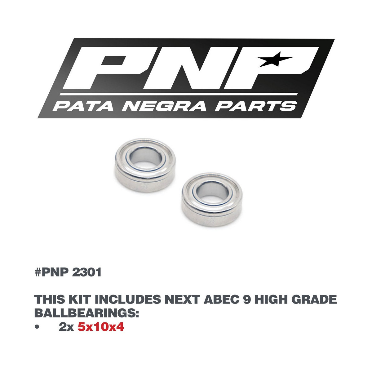 PNP ABEC 9 Ballbaearings 2X 5x10x4  PNP-2301