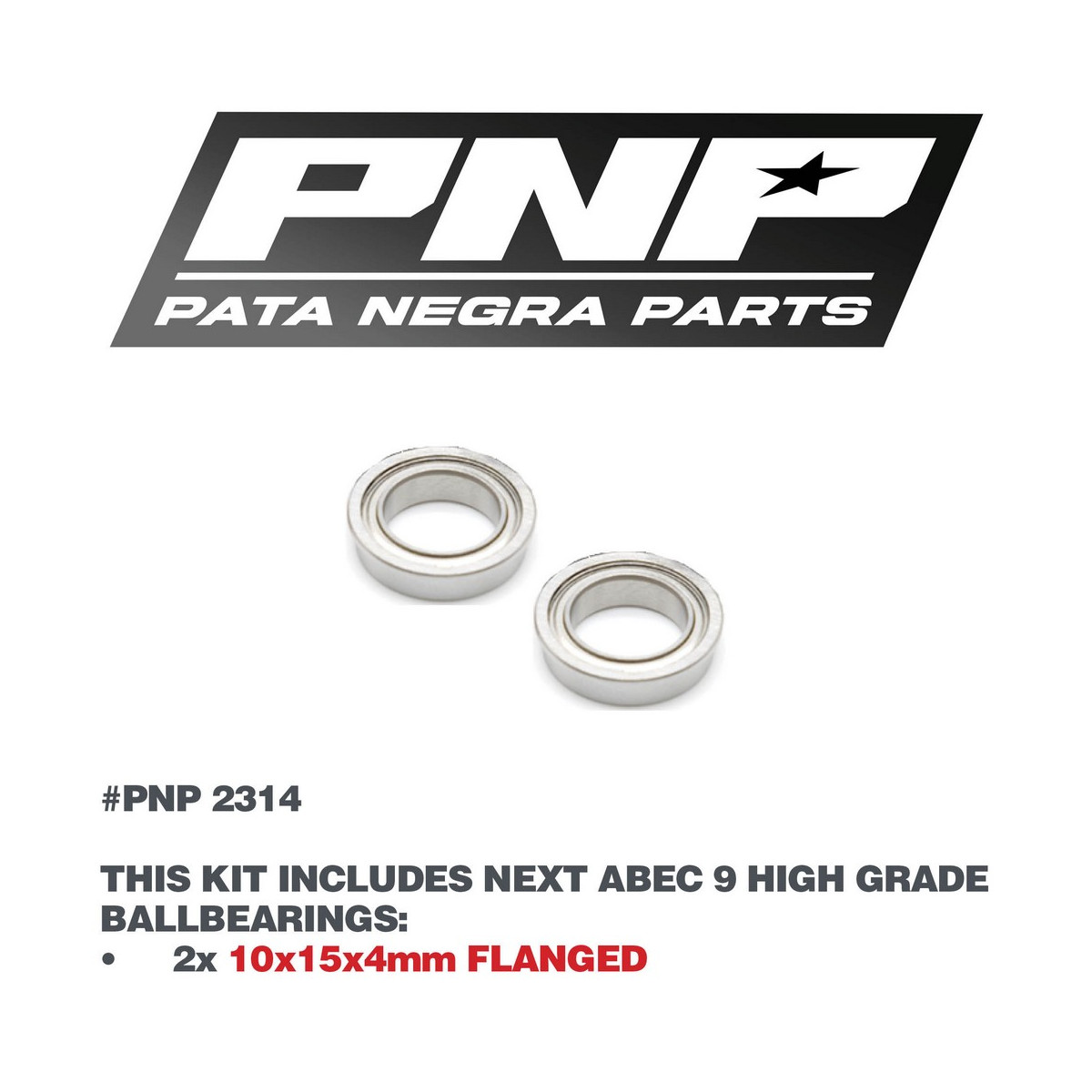 PNP ABEC 9 Ballbaearings 2X 10x15x4mm FLANGED PNP-2314