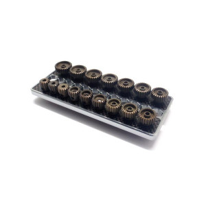 Set Of 16 Alu Pinions 48DP With Caddy 15T ~ 30T