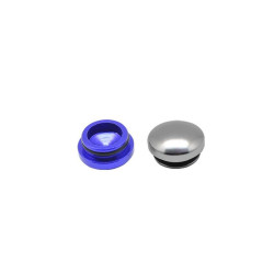 18MM Aluminum  End Cap - Purple & Silver (2)